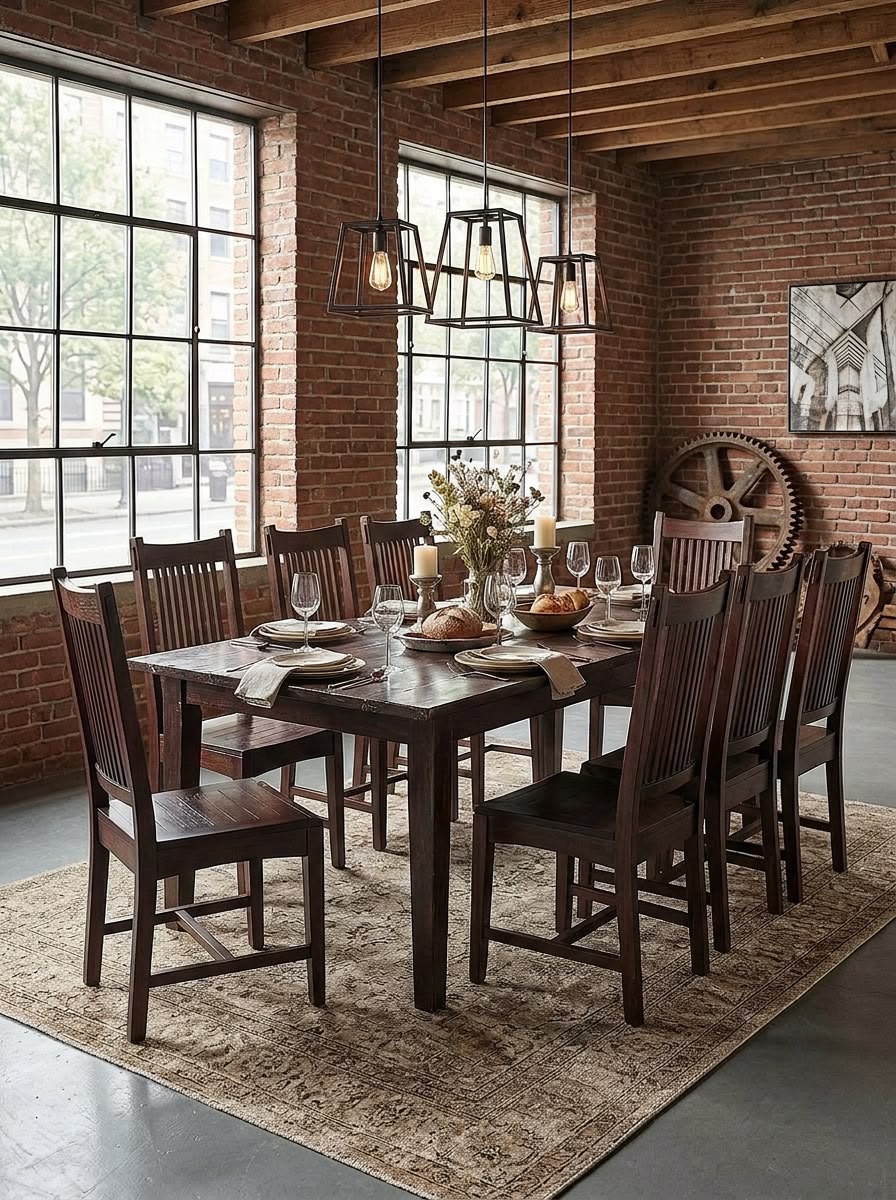 Lombok Solid Wood 8-Seater Dining Set