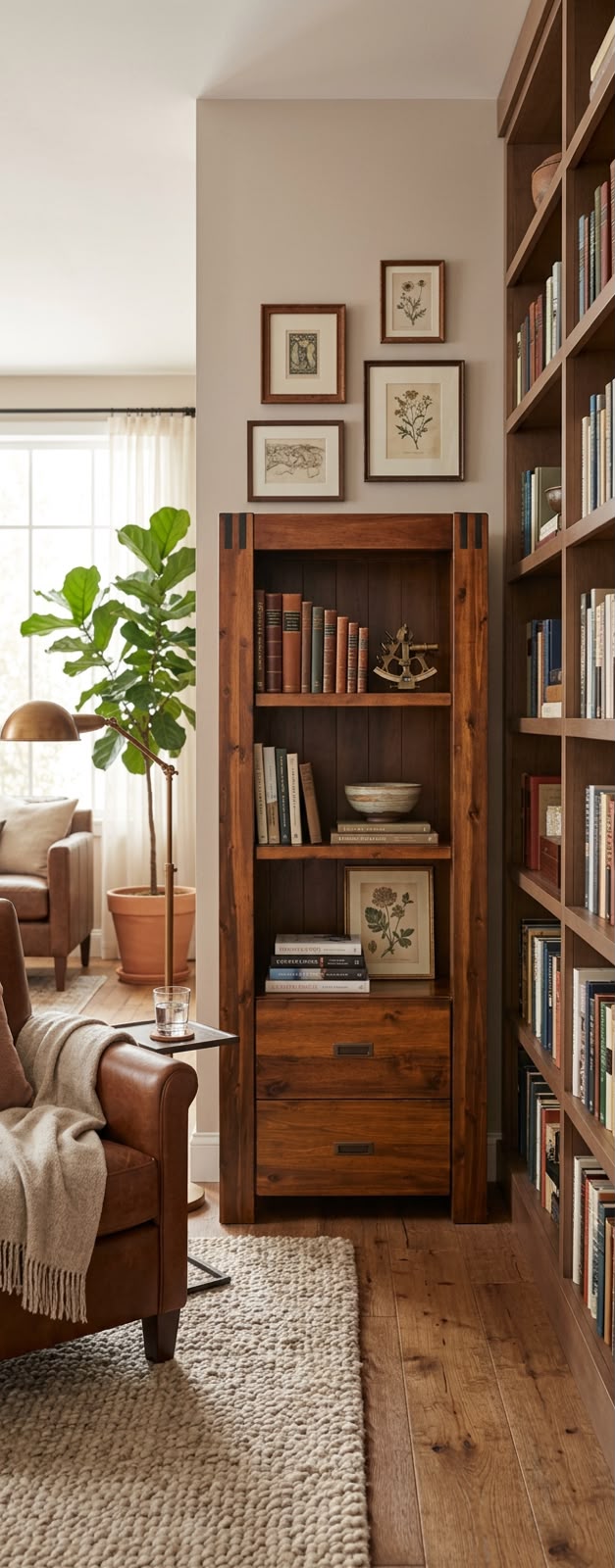 Ashford Walnut Narrow Bookcase