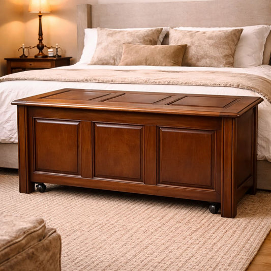 Bedroom Storage Chest - Solid Wood Panel Design
