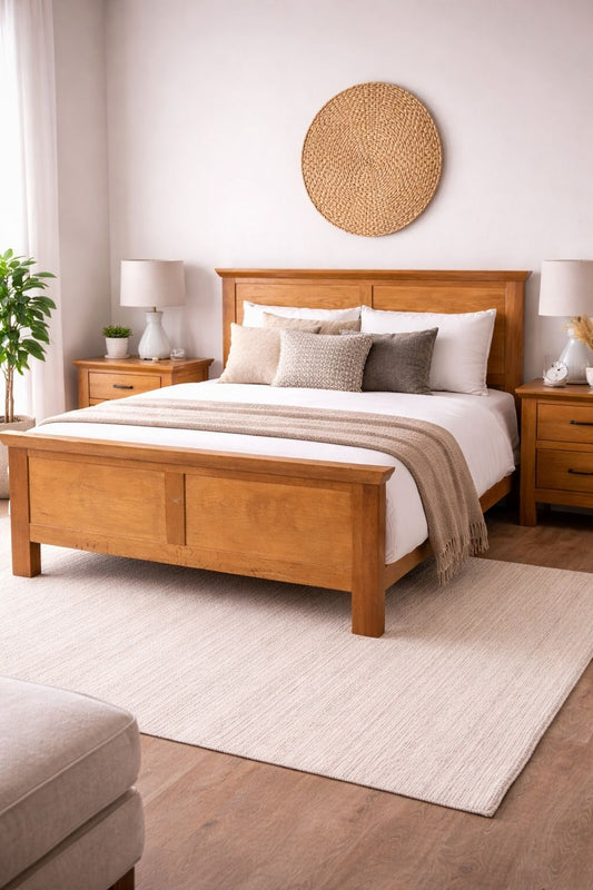 Solid Oak Bed Frame with Slatted Base