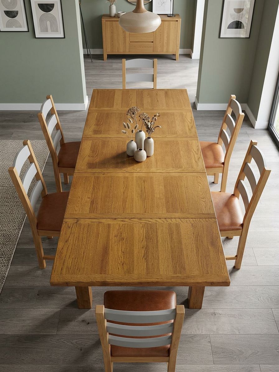 Contemporary Oak 6-Seater Dining Set